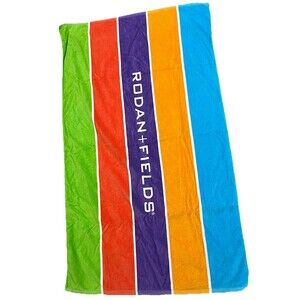 Beach Towel Rodan and‎ Fields Logo Colorful Pool Summer Beach 100% Cotton 58x35